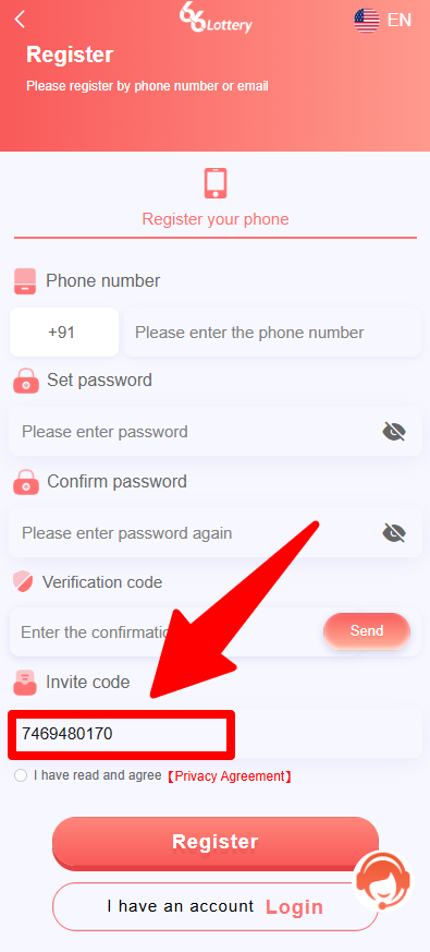 66 Lottery Invite Code